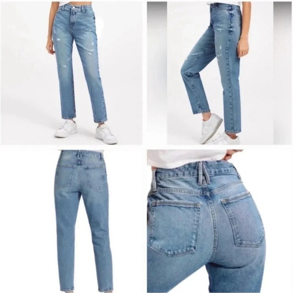 Good American Good Classic Distressed Straight Leg High Rise Jeans Size 2/26 NEW - Picture 14 of 14